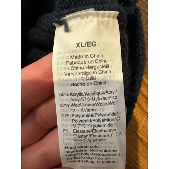 Madewell Women’s Dot Graystone Coziest Yarn Sweater – Blue/Red – Size XL - Picture 5 of 8